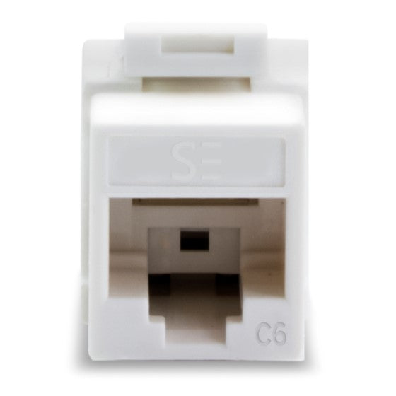 Universal Cat6, Utp, Rj45 Modular Keystone Jack - White - Pack Of 10