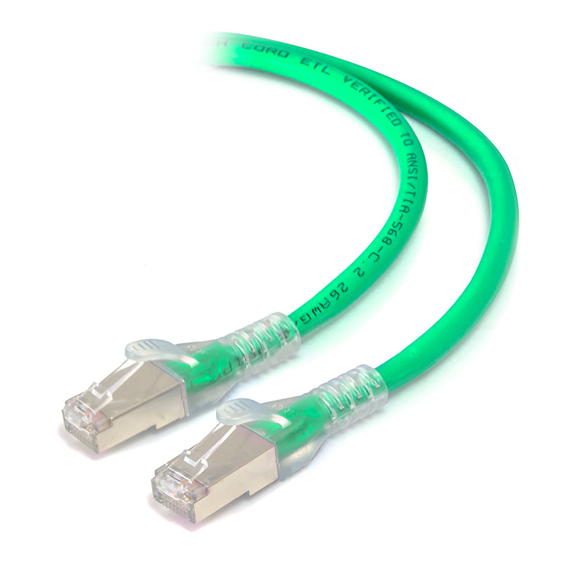 1.5m Green 10GbE Shielded CAT6A LSZH Network cable