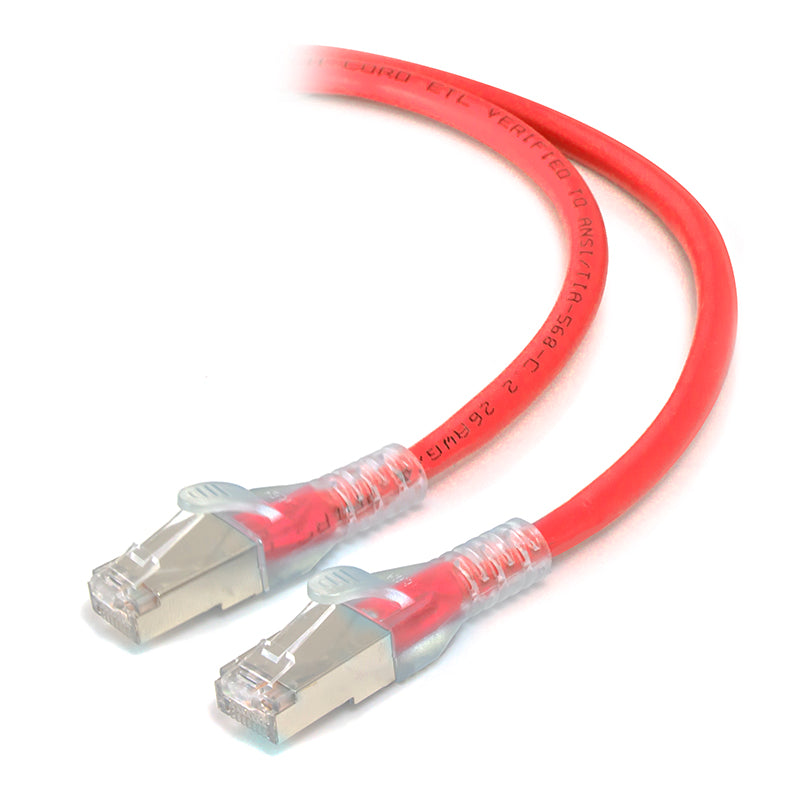 1.5m Red 10GbE Shielded CAT6A LSZH network cable