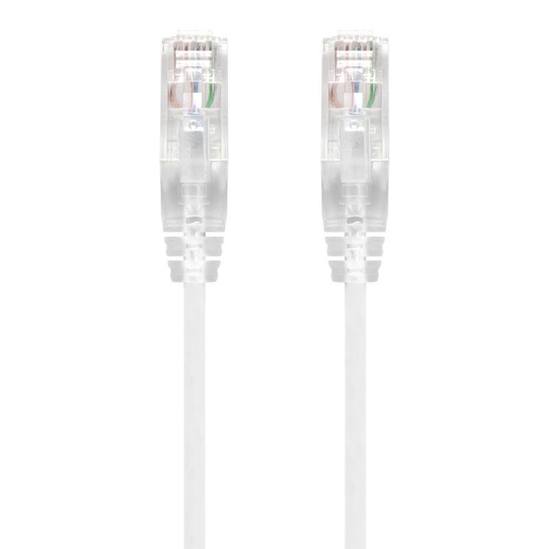 White Ultra Slim Cat6 Network Cable, UTP, 28AWG