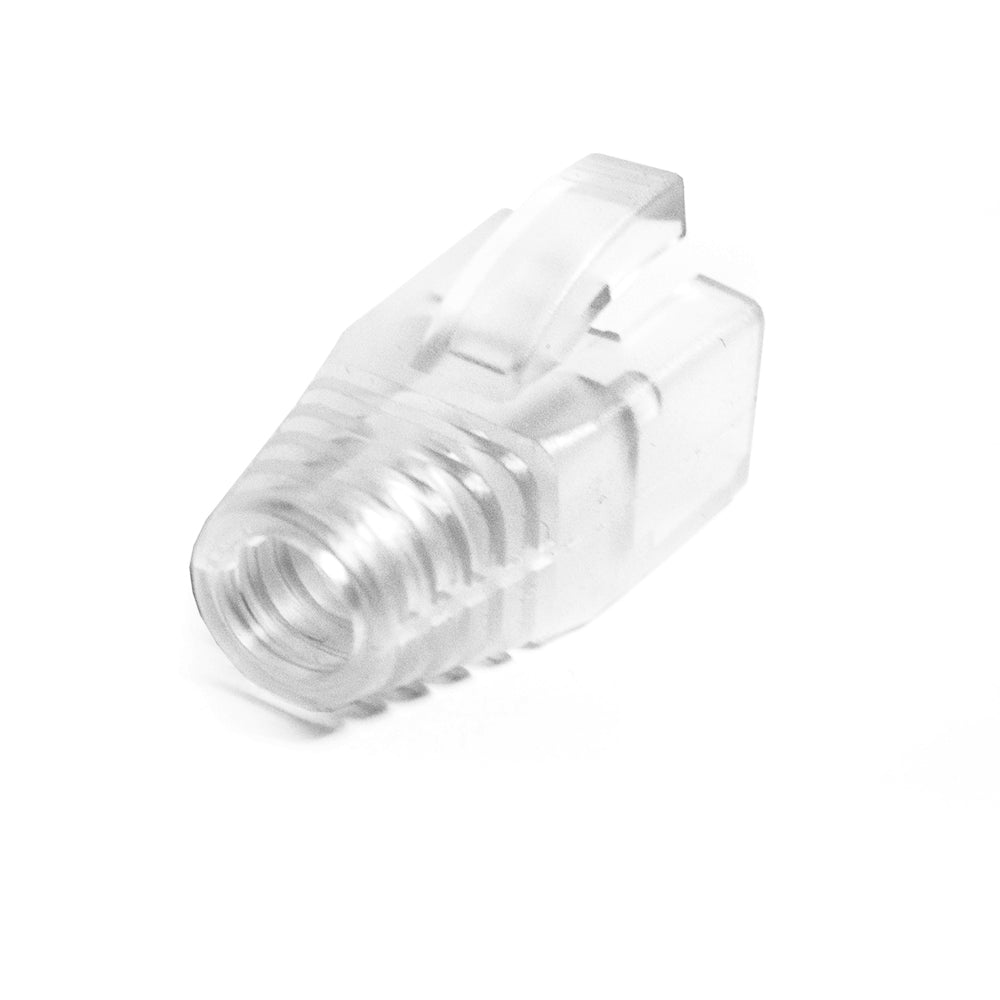 RJ45 Cat6A Clear Strain Relief Boot(7mm OD): Bag of 10