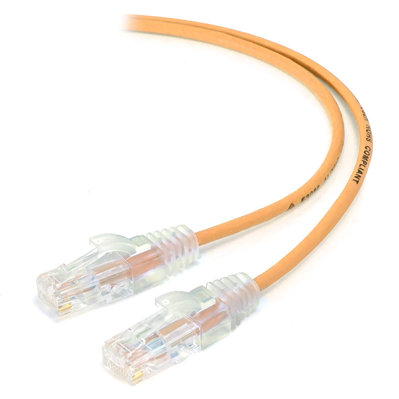 1.5m Orange Ultra Slim Cat6 Network Cable, UTP, 28AWG